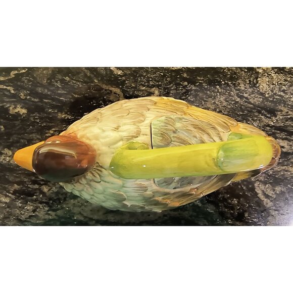 Italian Duck-Shaped Ceramic Teapot Hand-Painted Created for Neiman Marcus - Picture 7 of 9